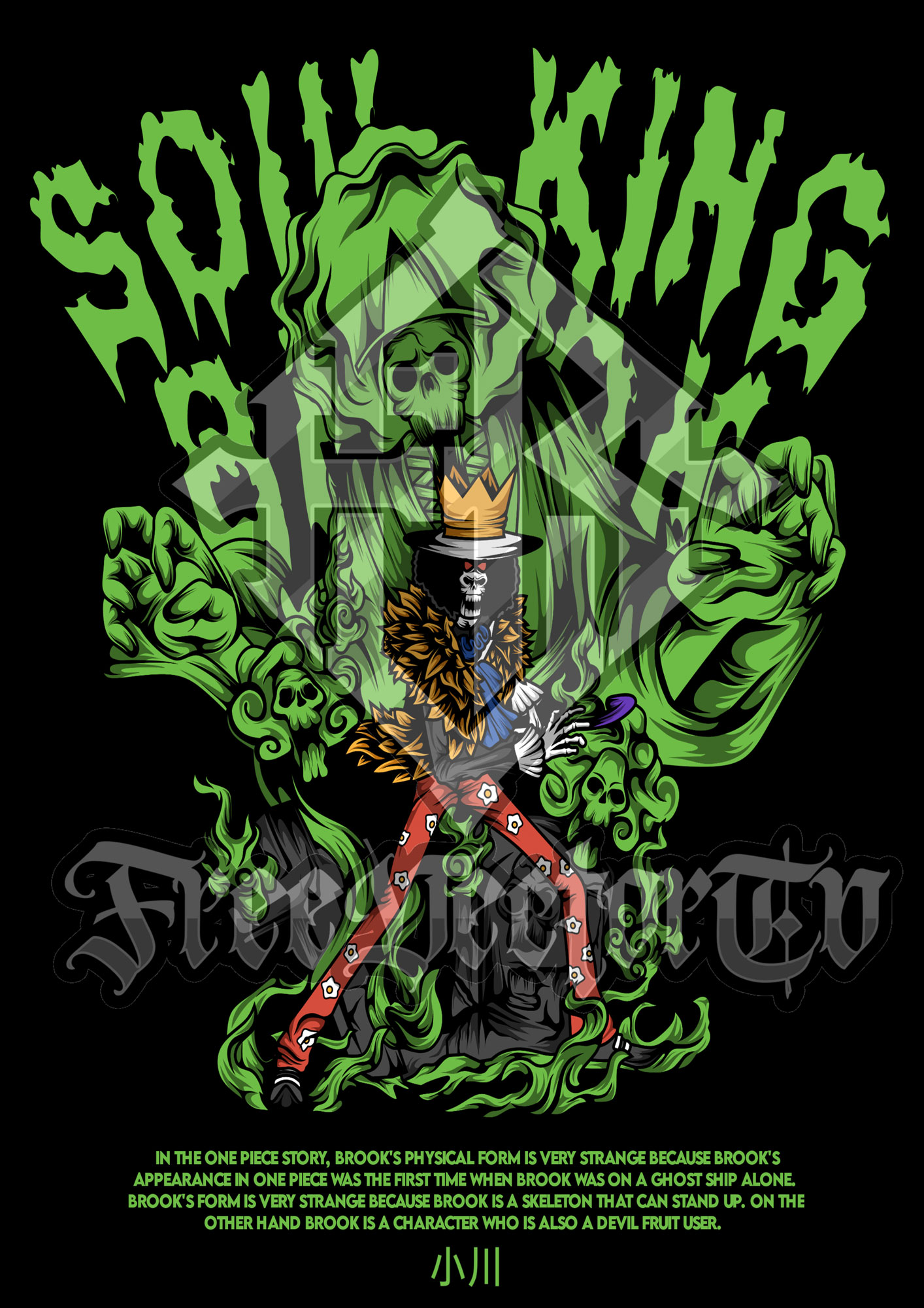 One Piece Brook T-Shirt Design Bundle | Free Download | High-Quality Anime Tee Graphics