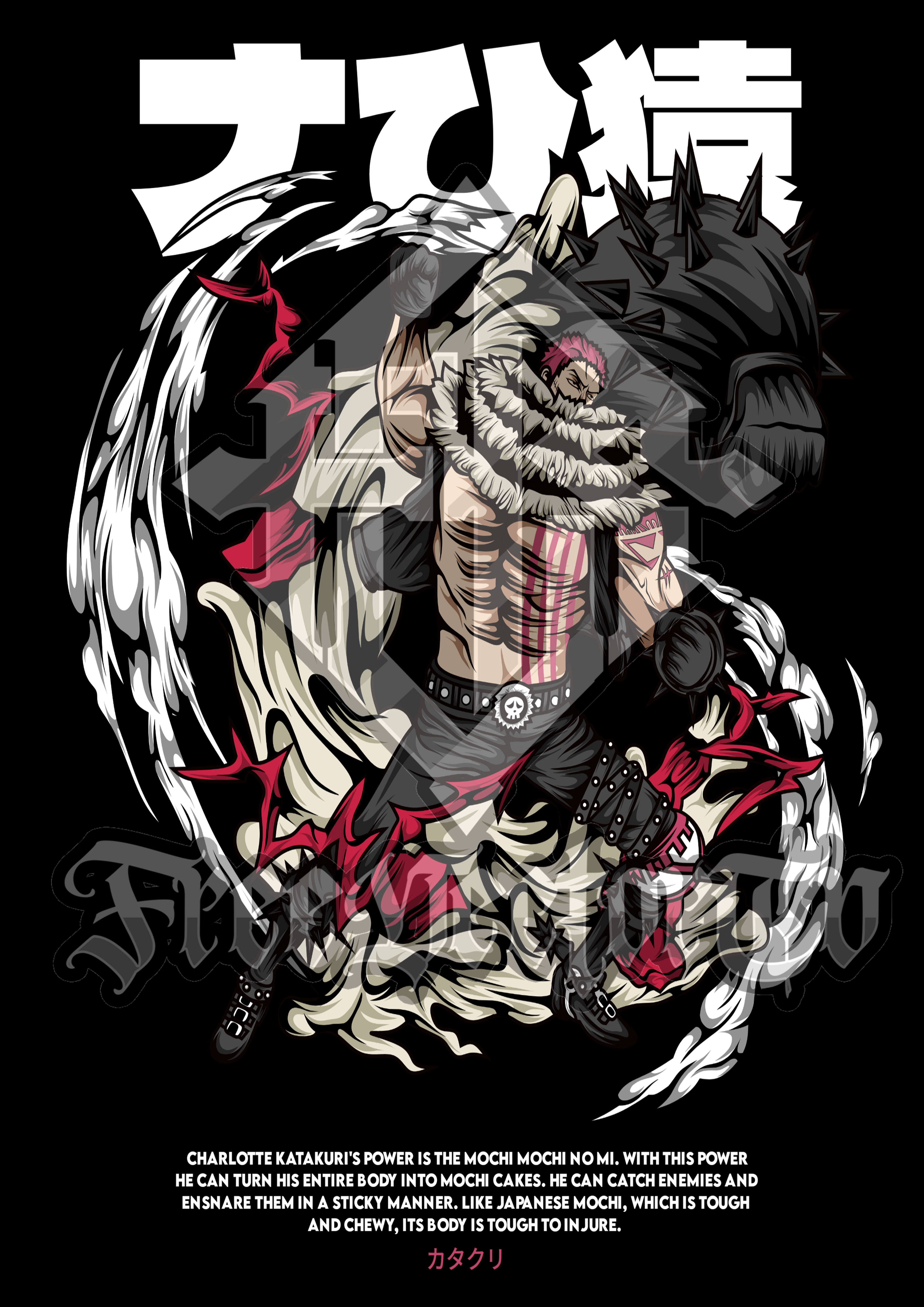 One Piece Katakuri T-Shirt Design Bundle | Free Download | Anime Tee Graphics Pack